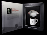Kandinsky coffee cup and saucer presentation box : Free curve to the point