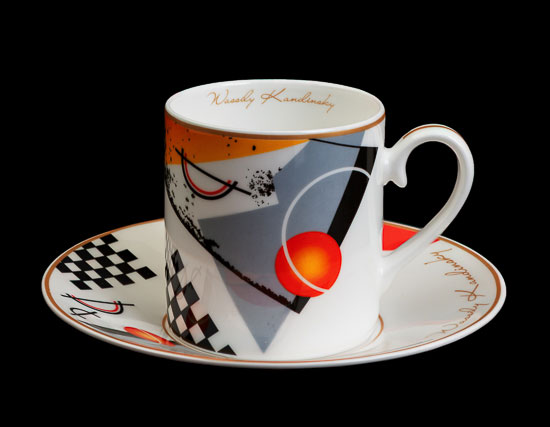 Kandinsky Porcelain coffee cup, Orange (Carmani)