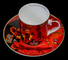 Kandinsky coffee cup and saucer, Pour et contre