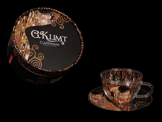 Tasse en verre Gustav Klimt, Le baiser, (Carmani)
