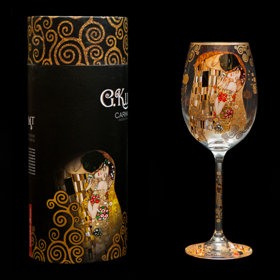 Gustav Klimt Wine Glass : The kiss (Carmani)