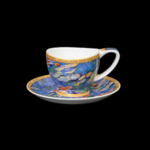 Claude Monet set of expresso cup and saucer, Water Lilies