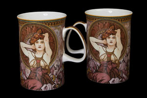 Carmani : Alfons Mucha Set of 2 mugs : Amethyst