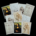 Bustina di 10 cartoline doppie Leonardo da Vinci