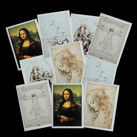 Bolsillo de 10 tarjetas dobles de Leonardo da Vinci