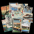 Hiroshige postcard sleeve of 10 postcards