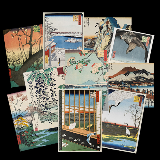 Bustina di 10 cartoline di Hiroshige