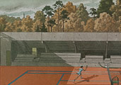 André Juillard postcard : Tour Eiffel de Roland Garros