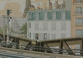 André Juillard postcard : Tour Eiffel de la station Bir-Hakein