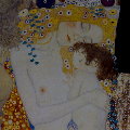 Tarjeta doble de Gustav Klimt : Las tres edades de la mujer