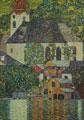 Carte postale Gustav Klimt : Vue du Chateau Unterach sur le lac d'Attersee