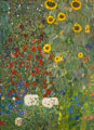 Carte postale Gustav Klimt : Le jardin en fleurs