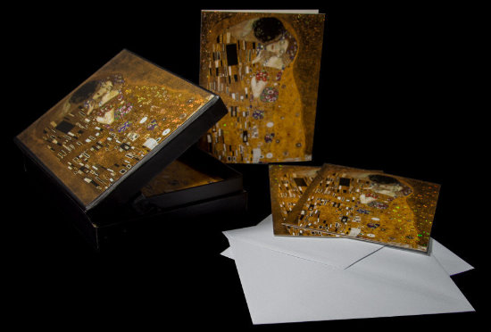 Cartes doubles Gustav Klimt : Le baiser