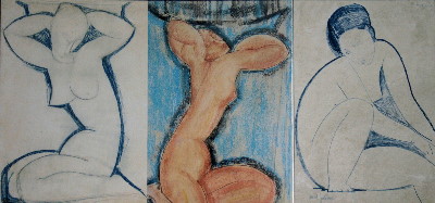 Carte postale Modigliani : Cariatides, 1914