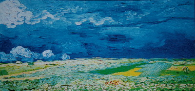 Carte postale Van Gogh : Champs de bl, ciel orageux