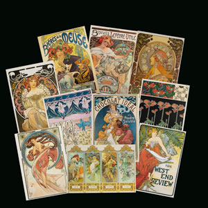 Bolsillo de 10 tarjetas postales Alfons Mucha