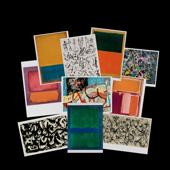 Mark Rothko and Jackson Pollock postcards