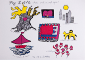 cartolina doppia di Niki de Saint Phalle : Love
