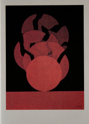 Carte de voeux Pol Bury : Cercle déchiré, 1977