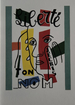 Carte de voeux Fernand Leger : Liberté j'écris ton nom, 1953