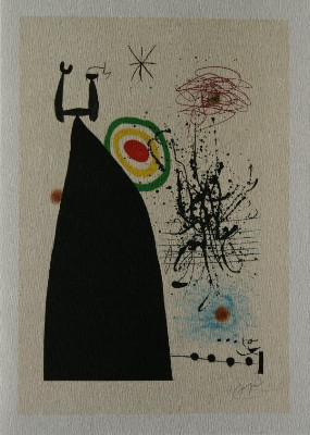 Carte de voeux Joan Miro : Le chef d'orchestre, 1976