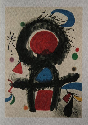Carte de voeux Joan Miro : Pic de la Mirandole, 1975