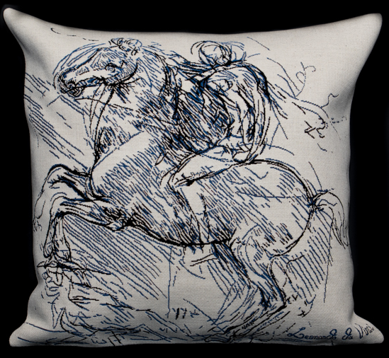 Da Vinci cushion cover : Horseman (ecru)