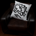 Keith Haring cushion : Baby Angel, detail