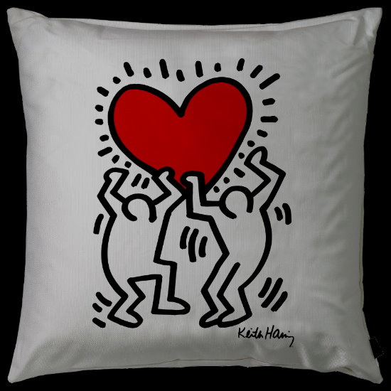 Cuscini Keith Haring.Cuscino Keith Haring Heart Hanging