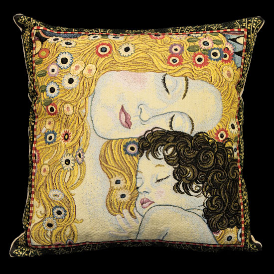 Housse de coussin Gustav Klimt : La maternit