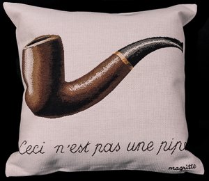 Housse de coussin Magritte : La trahison des images (blanc)