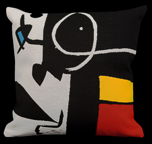 Fodera di cuscino Joan Miro : Donna, uccello 1976