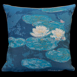 Claude Monet cushion cover : Water lilies, evening reflections