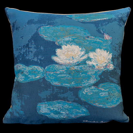 Claude Monet cushion cover : Water lilies, evening reflections