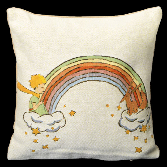 Saint Exupry cushion cover : Little Prince, Rainbow
