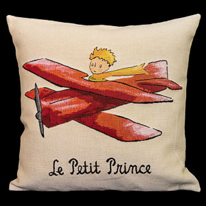 Housse de coussin Saint Exupéry : Petit Prince, avion