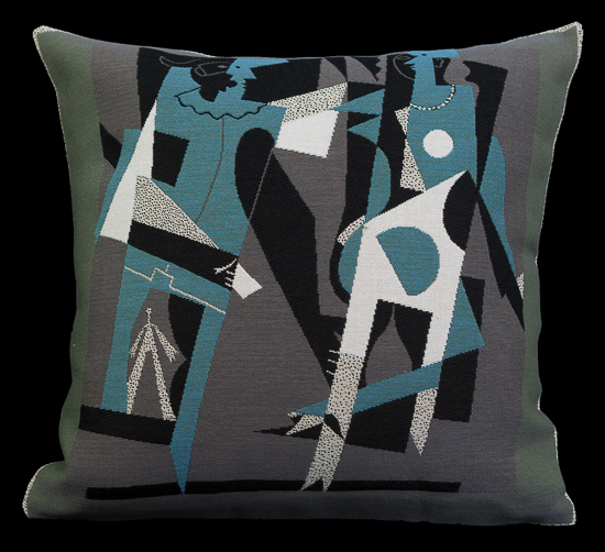 Pablo Picasso cushion cover : Harlequin and Lady with Necklace, 1917