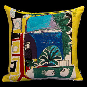 Fodera di cuscino Pablo Picasso : Paesaggio mediterraneo, 1957
