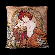 Artistic cushions after Mucha
