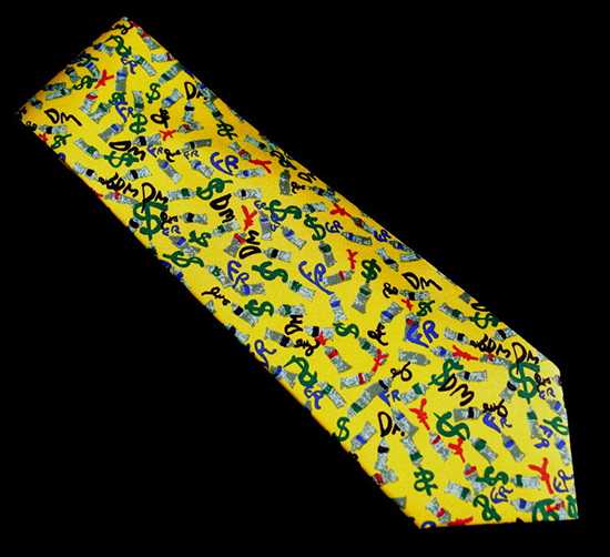 Arman Silk tie : Currency (yellow)