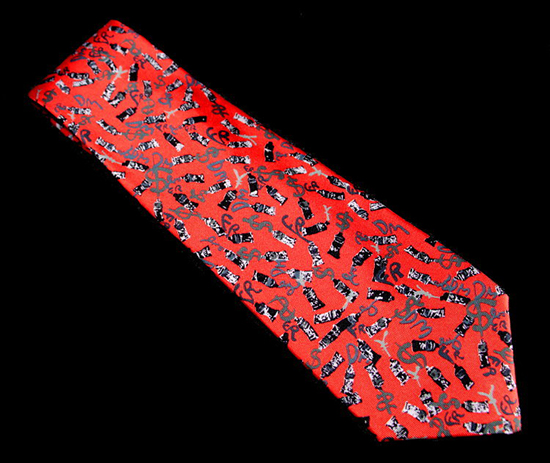 Arman Silk tie : Currency (red)
