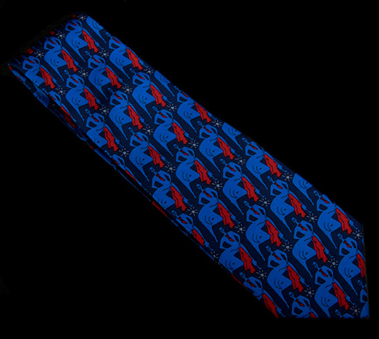 Cravate soie Jean Cocteau : Corrida (bleu)