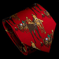 Cravate en soie Edgar Degas, Aux courses (rouge)