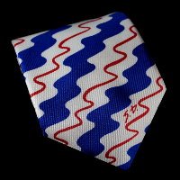 Cravate en soie Sonia Delaunay, Vague (bleu)