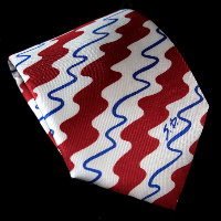 Cravate en soie Sonia Delaunay, Vague (rouge)