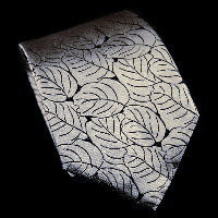 Raoul Dufy silk tie, Leaves (silver)
