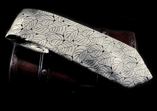Raoul Dufy Silk tie : Leaves (silver)
