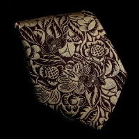Cravate en soie Raoul Dufy, Grosses Fleurs (bordeau)