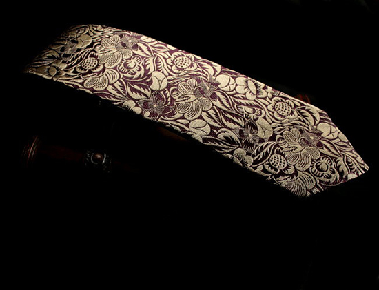 Corbata seda Raoul Dufy : Flores gruesas (burdeos)