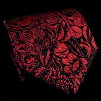Corbata en seda Raoul Dufy, Flores gruesas (rojo)